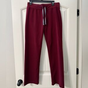 Figs women’s Livingston scrub pants in burgundy